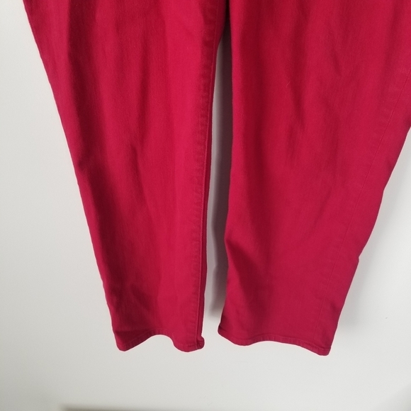 Chico's Red So Slimming Girlfriend Ankle Jeans Size 16R Stretch Festive - Picture 11 of 11